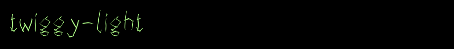 Twiggy-Light.ttf type, t letter English